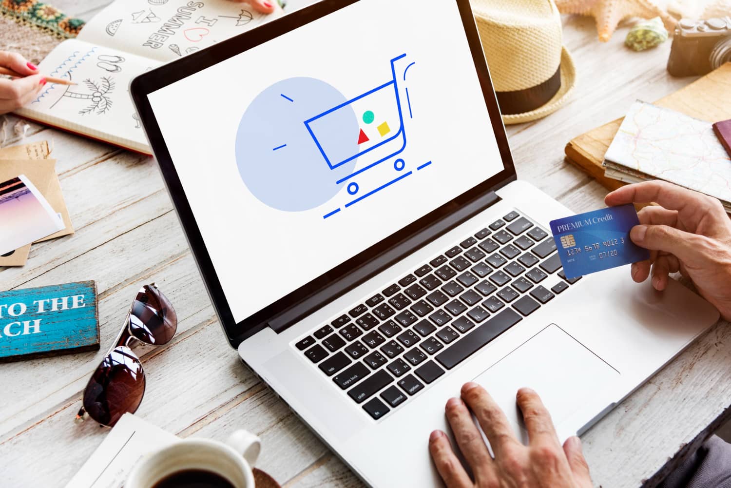 person making online payment